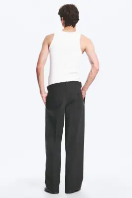 Pantalon de costume plissé décontracté Florian - Noir chiné — photo 3