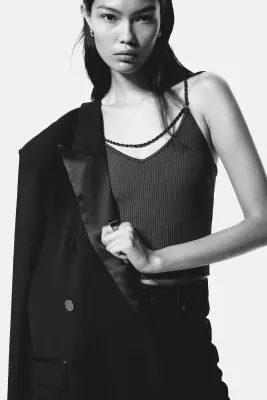 Top avec bretelles chaîne - Marron — photo 2