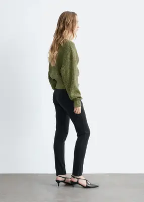 Cardigan côtelé en coton - Vert chiné — photo 5