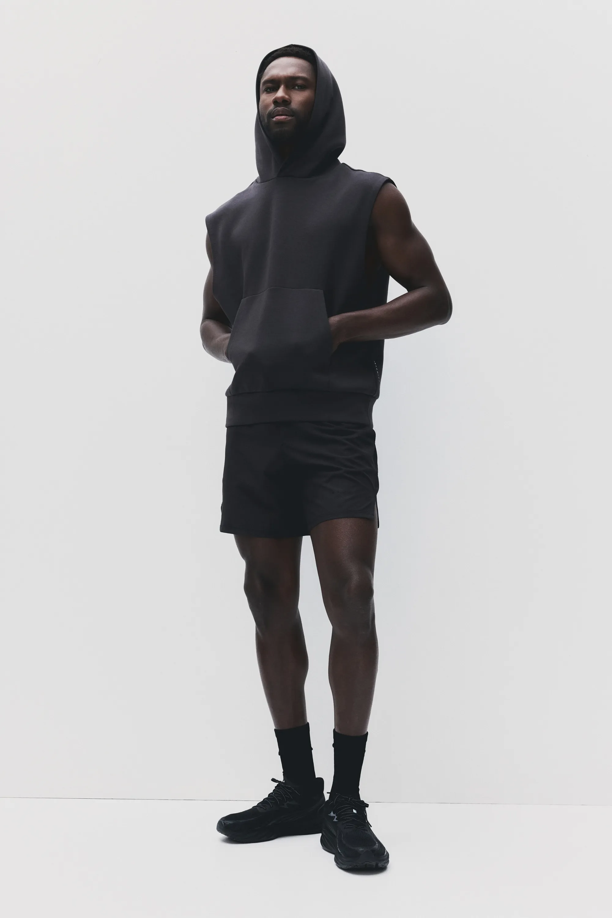 Hoodie de sport sans manches DryMove™ - Marron foncé