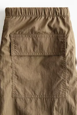 Pantalon parachute en nylon - Vert olive — photo 3