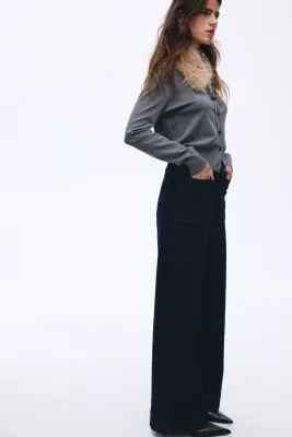 Wide High Jeans - Bleu denim foncé — photo 3