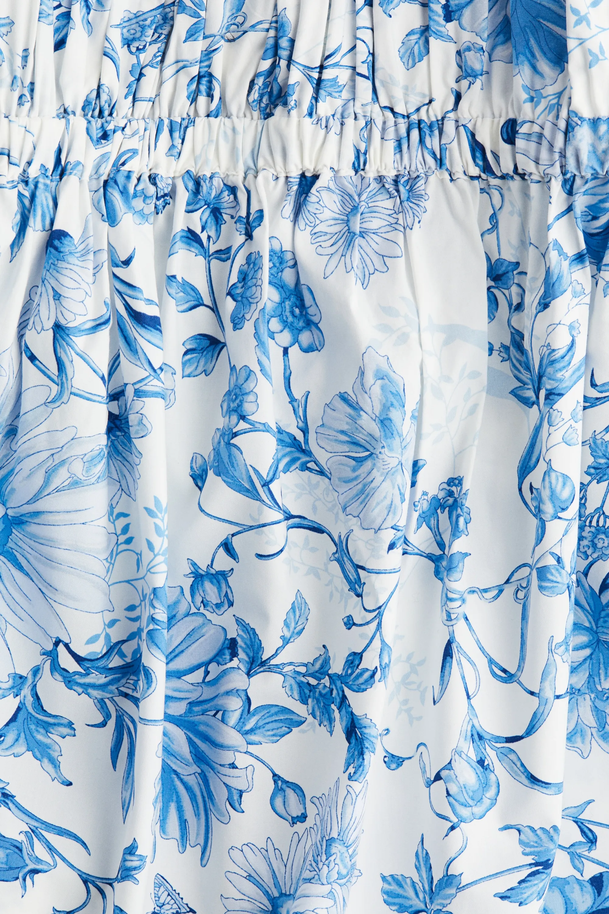 MAMA Robe en popeline de coton mélangé - Blanc/bleu/fleuri