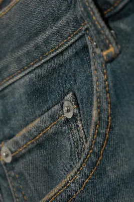 Jean baggy ample taille mi-haute unisexe Astro - Marina Blue - Bleu foncé — photo 3
