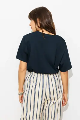 T-shirt basique col V Femme — photo 4