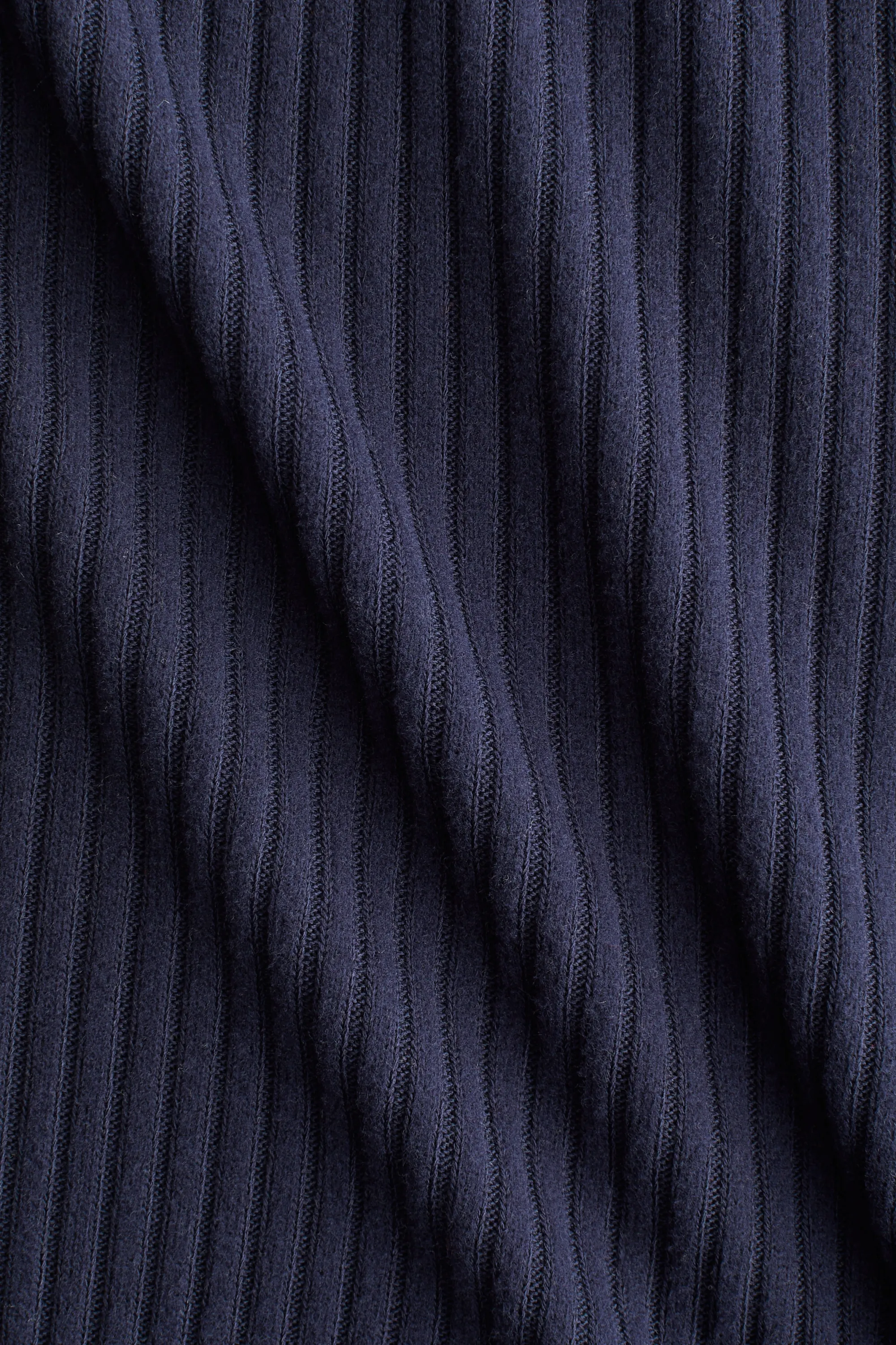 Pantalon large en maille côtelée - Bleu marine