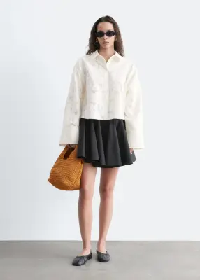 Blouse jacquard décontractée - Blanc — photo 2
