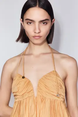 Robe dos nu avec encolure en forme de cœur - Orange ancien — photo 2