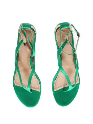 Sandales plates en cuir vert Px boutique 500€ Taille 37 NEUVES — photo 4