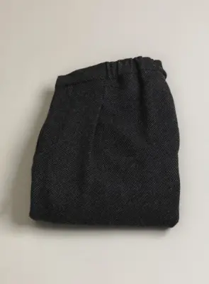 Pleated Pants in Heather Dark Gray Carded Wool — photo 4
