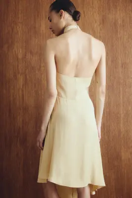 Robe dos nu asymétrique - Beige — photo 2