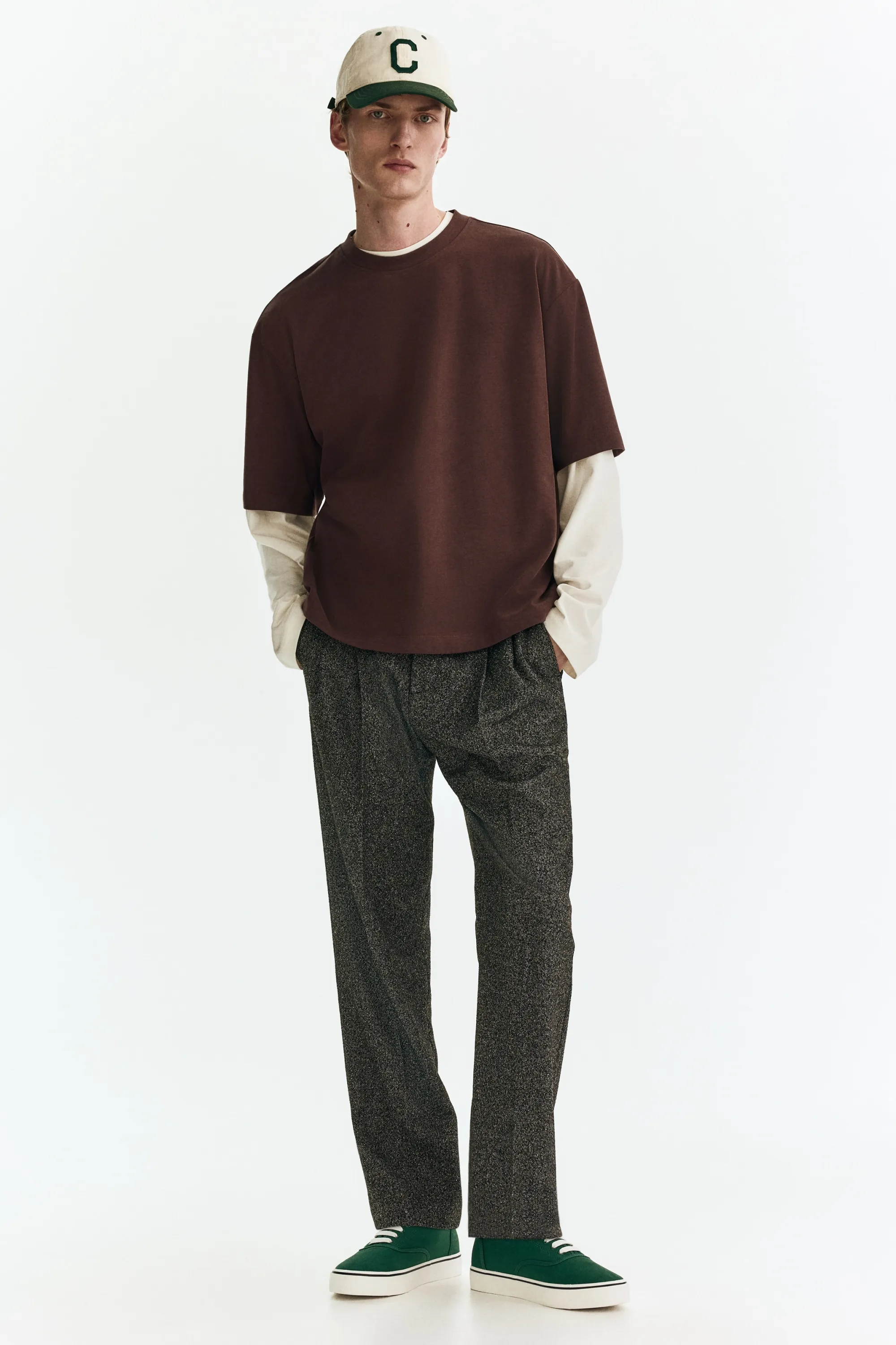 T-shirt boxy Loose Fit - Marron foncé