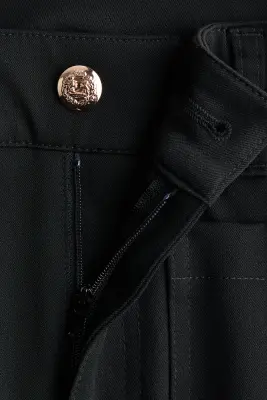 Pantalon évasé en twill - Noir — photo 5