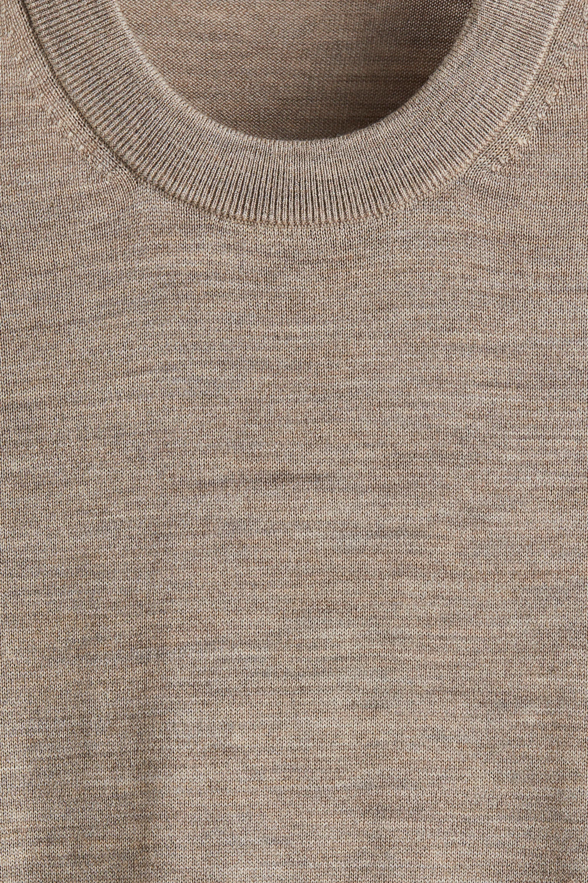 Pull Regular Fit en laine mérinos - Beige