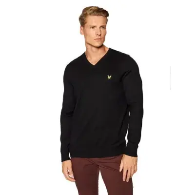 LYLE & SCOTT PULL COL V Noir — photo 1