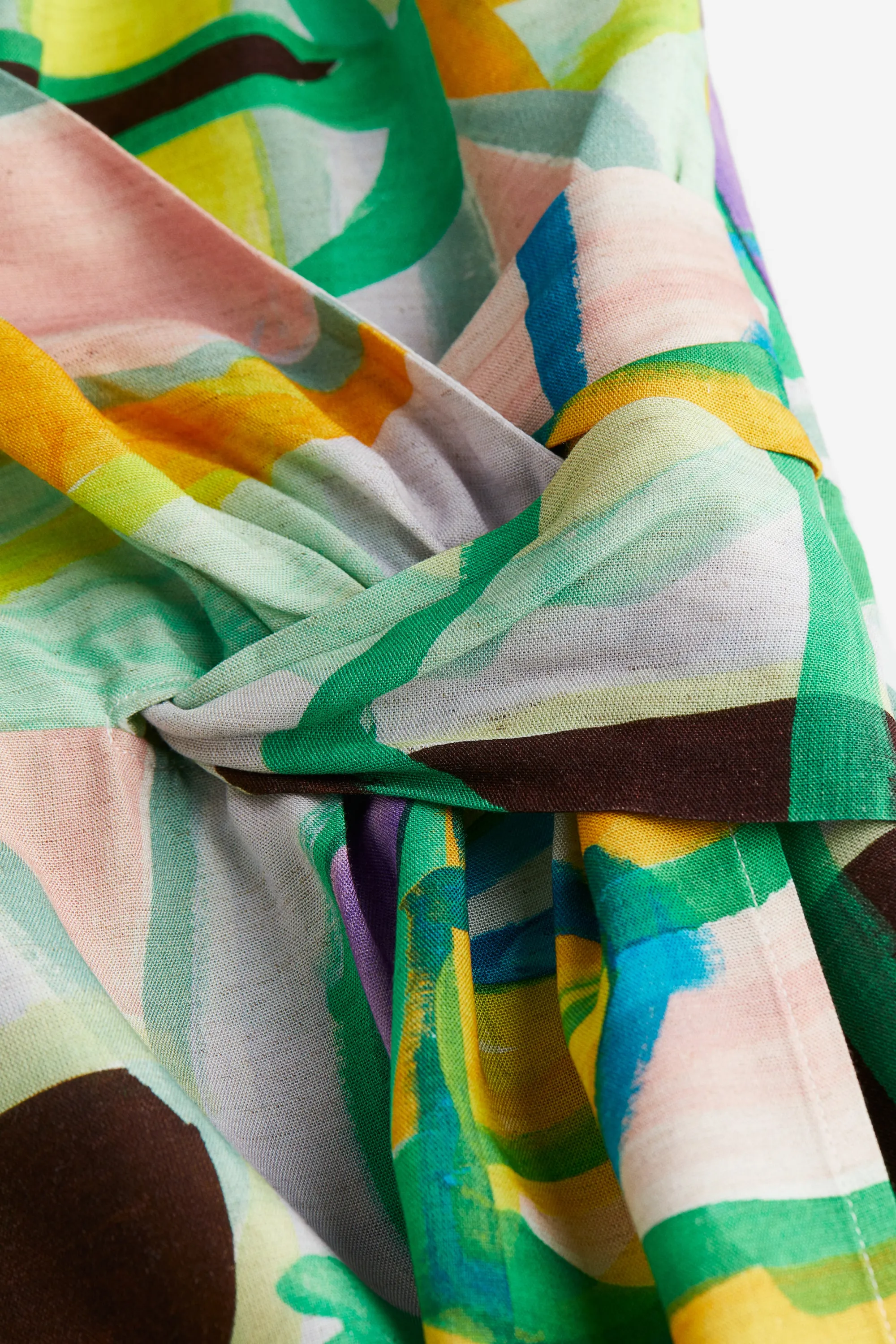 Robe avec détail torsadé - Jaune/motif