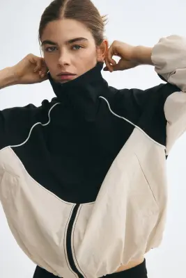 Veste de survêtement oversize - Noir/color block — photo 3