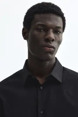 Chemise Slim Fit repassage facile - Noir — photo 1