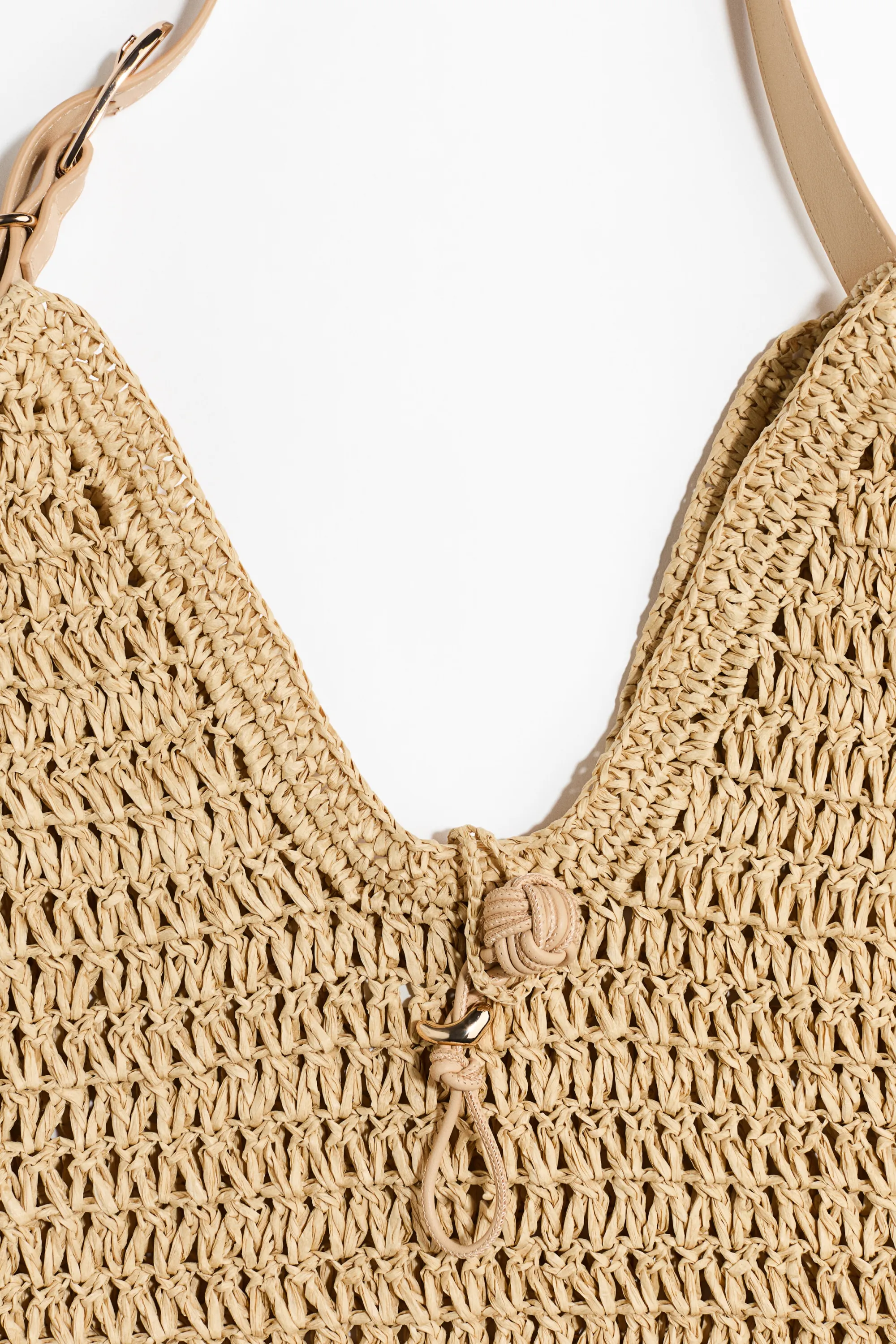 Sac porté épaule en paille - Beige