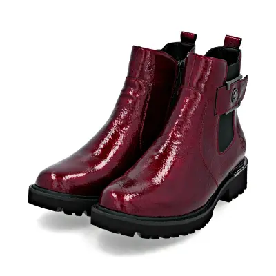 Bottines Remonte D8684-33 Rouges - Cuir Lacets Grande Pointure Femme — photo 3
