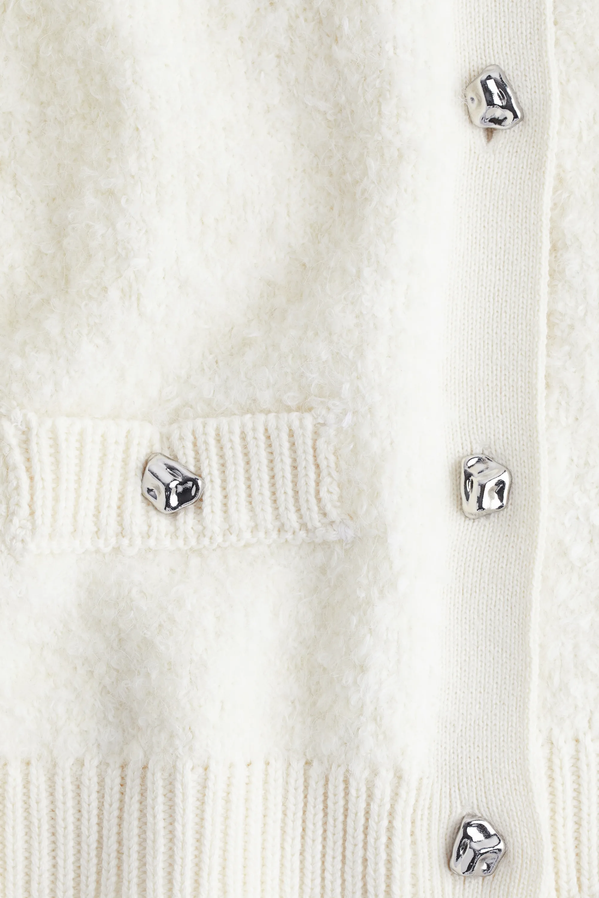Gilet en maille bouclette - Crème