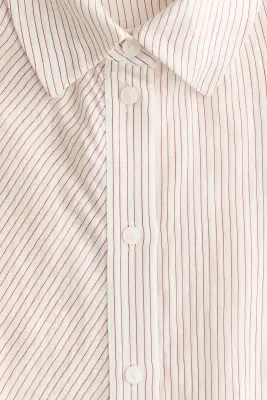 Chemise avec détail à nouer - Blanc/rayé — photo 2