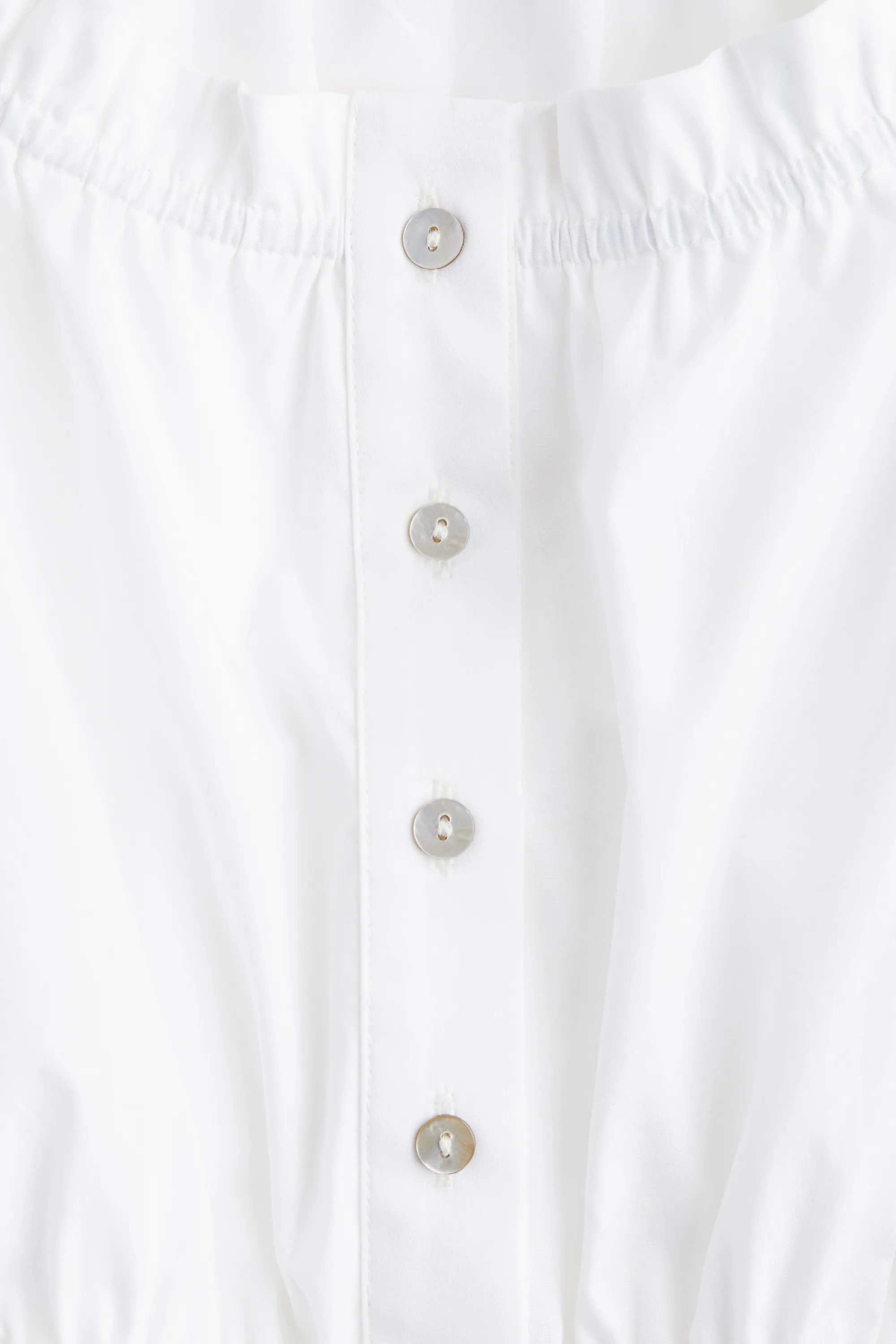 Blouse volantée en coton - Blanc