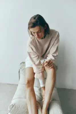 Pull - Beige clair chiné — photo 2
