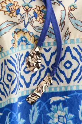 Robe tunique oversize - Beige clair/motif — photo 2