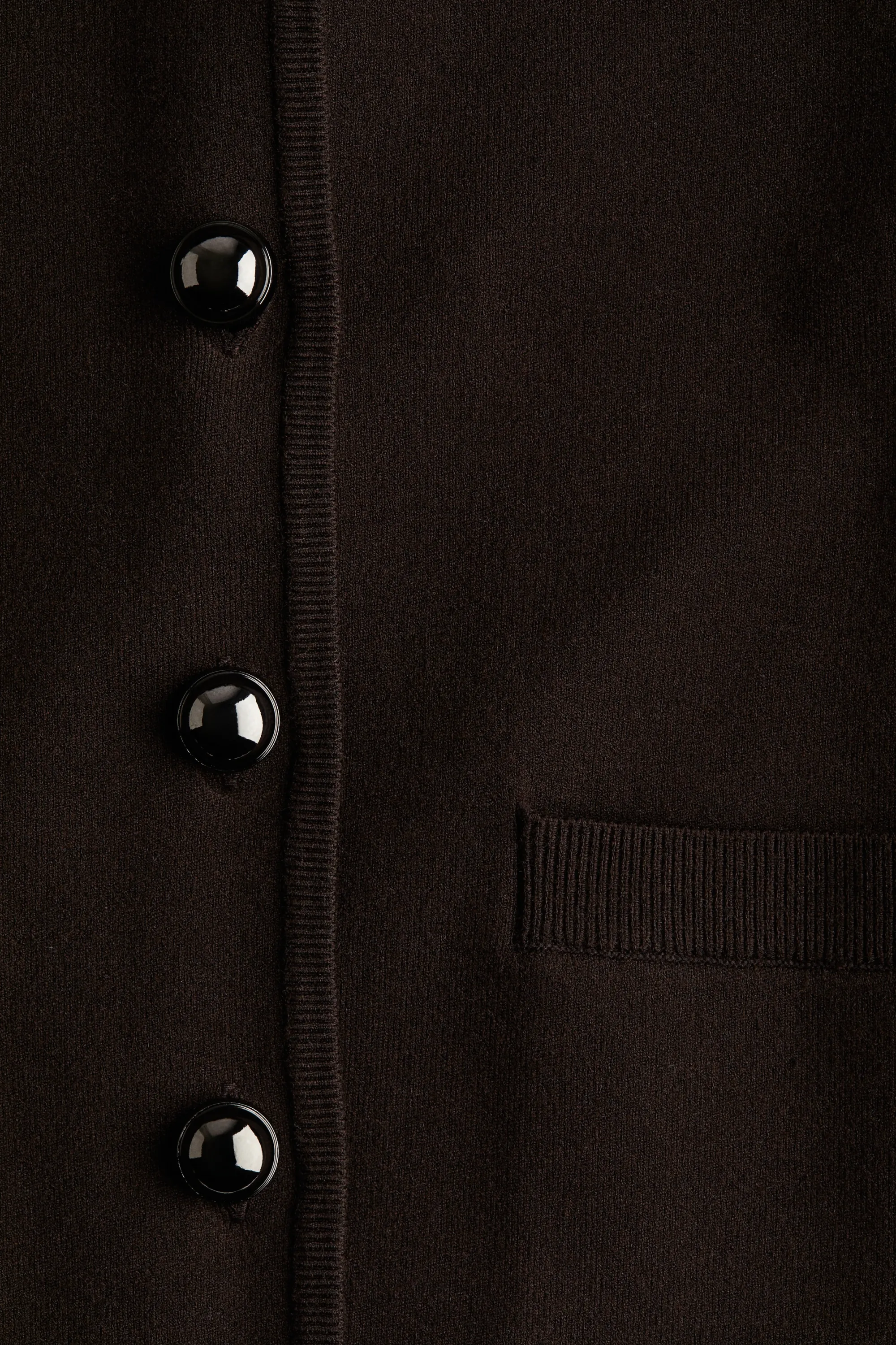 Gilet en maille fine avec col - Marron foncé