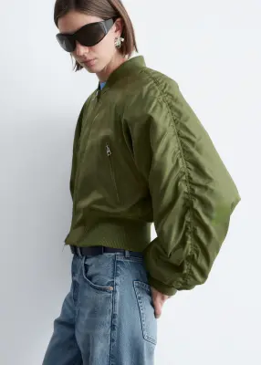 Veste style bomber courte - Vert kaki — photo 3