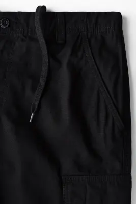 Pantalon cargo Relaxed Fit - Noir — photo 4
