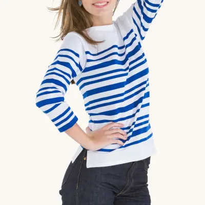 Marinière femme Rachel 1952 Blanc / Bleu — photo 2