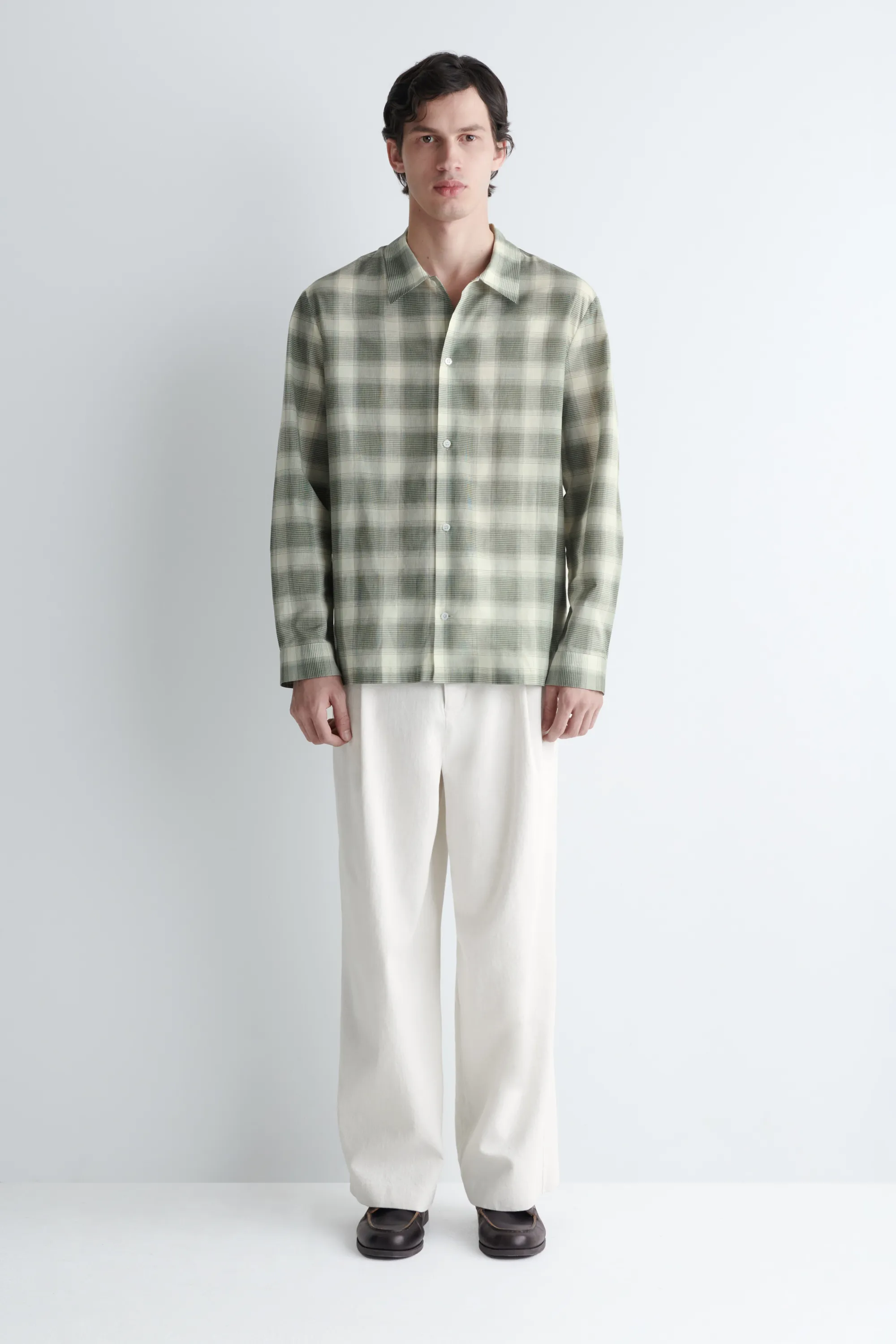 CHEMISE À CARREAUX EN COTON - VERT / CARREAUX