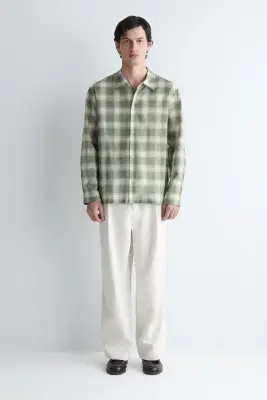 CHEMISE À CARREAUX EN COTON - VERT / CARREAUX — photo 1