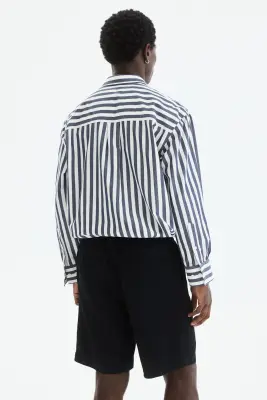 Short Relaxed Fit en lin mélangé - Noir — photo 3
