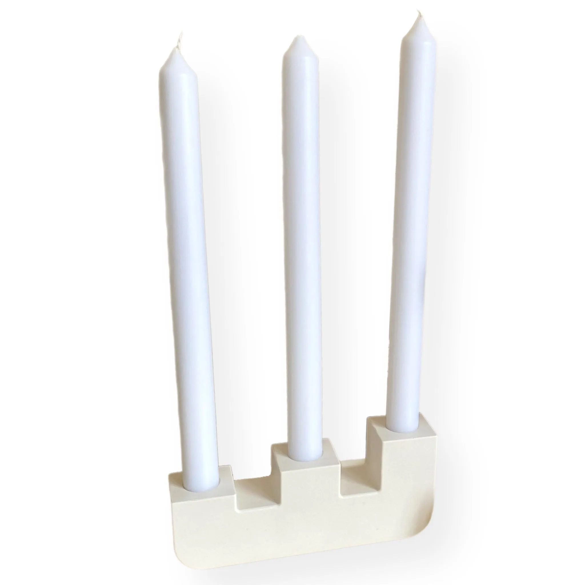 Bougeoir trois branches blanc