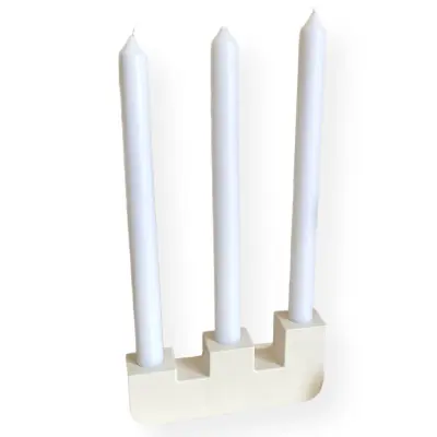 Bougeoir trois branches blanc — photo 1