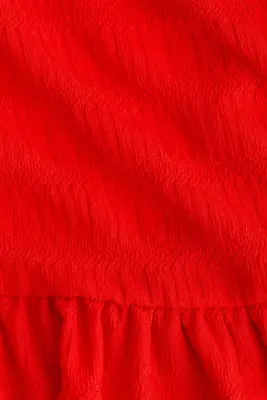 Top texturé avec partie façon crochet - Rouge — photo 4