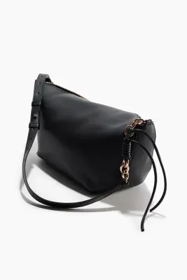 Sac porté épaule avec détail zippé - Noir — photo 1