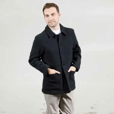 Veste en drap double-face laine 5F/4 - Drap navy — photo 5
