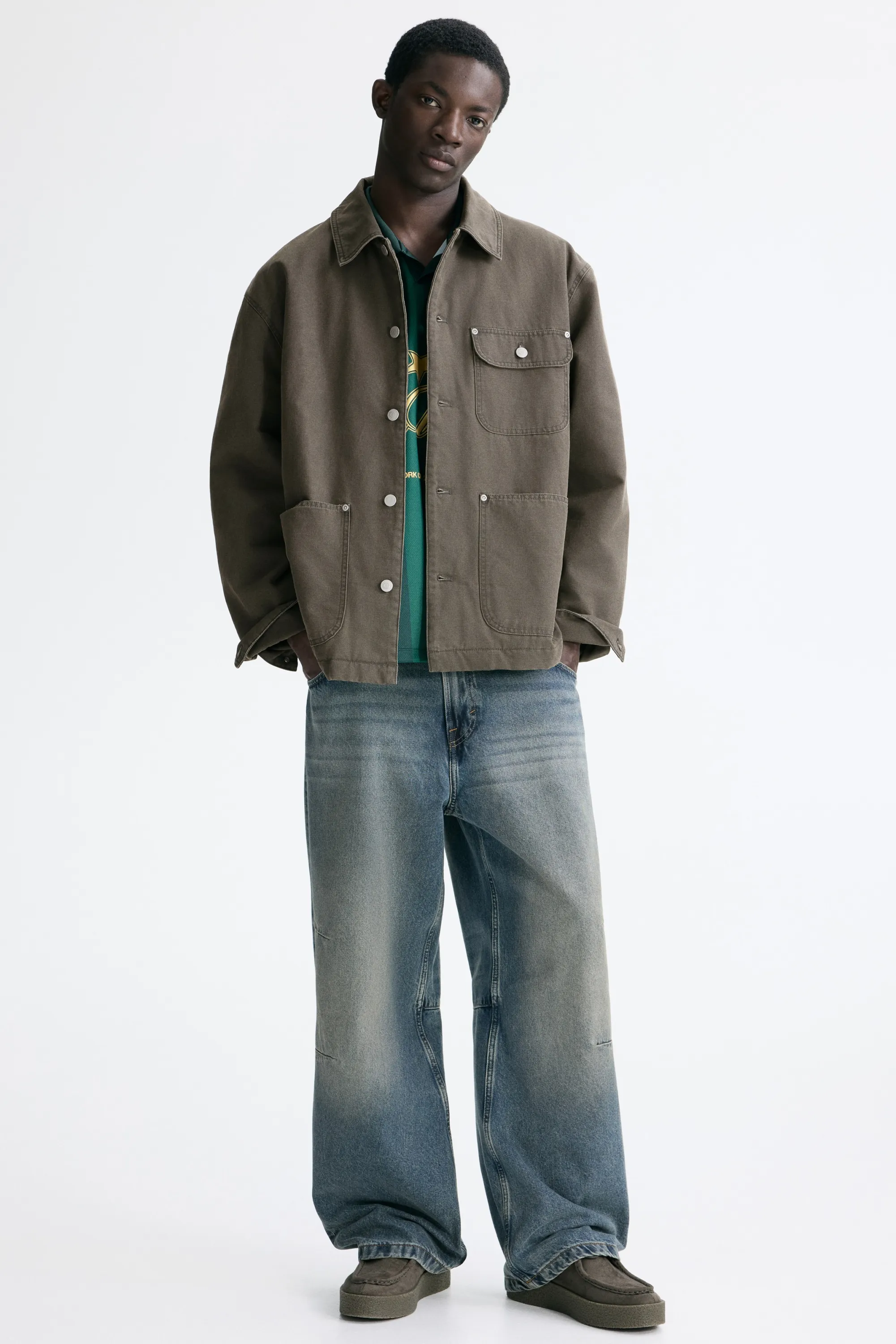 Veste-chemise matelassée - Gris foncé