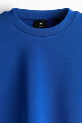 T-shirt Oversized Fit en scuba - Bleu vif — photo 4
