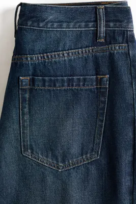 Barrel Regular Waist Jeans - Dark denim blue — photo 4