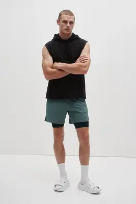 Short de sport superposé DryMove™ - Vert ancien — photo 1