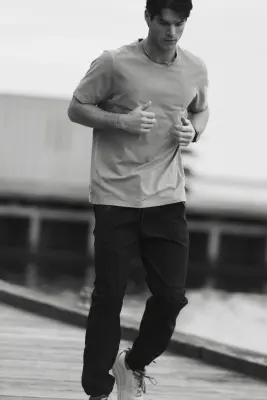 T-shirt de running DryMove™ - Beige foncé — photo 2