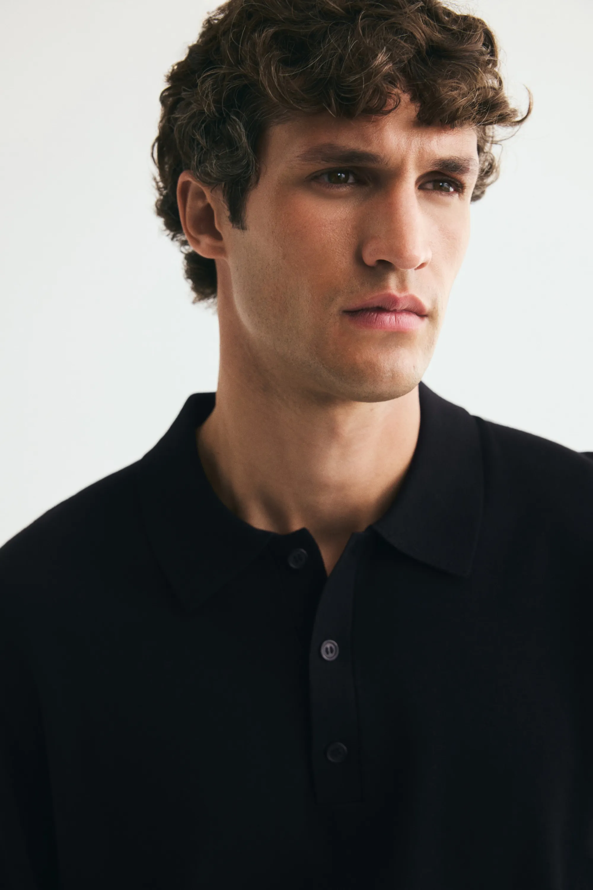 Polo Regular Fit en maille - Noir