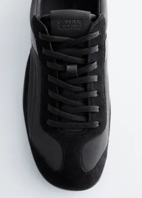 Baskets minimalistes en cuir - Noir — photo 2