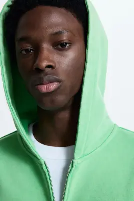 Veste à capuche zippée Oversized Fit - Vert clair — photo 2
