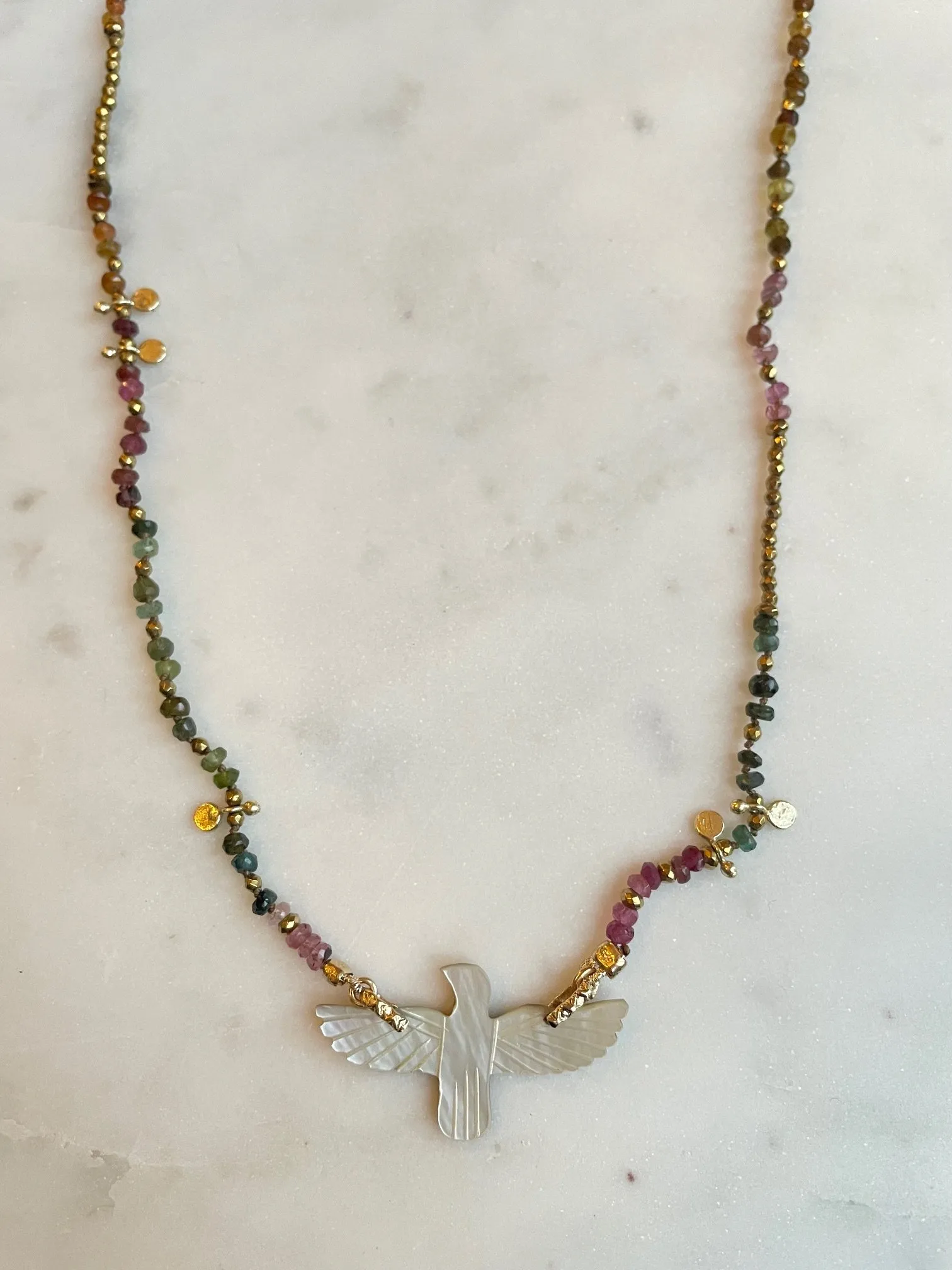 Nouveau ! ROOM SERVICE JEWELRY Collier Phoenix Baby Perle Nacre